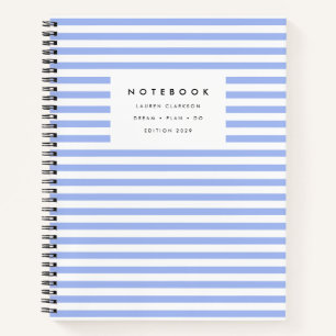 Powder Blue Modern Strip Notebook Notizblock