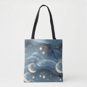 Powder Blue Moon Soft Celestial Aesthetic Tasche (Vorderseite)