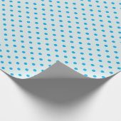 Powder Blue & Sky Blue Polka Dot Wrapping Paper Geschenkpapier (Ecke)