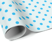 Powder Blue & Sky Blue Polka Dot Wrapping Paper Geschenkpapier (Rolleneckpunkt)