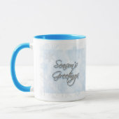 Powder Blue Snowflake Saison Grüße Tasse (Links)