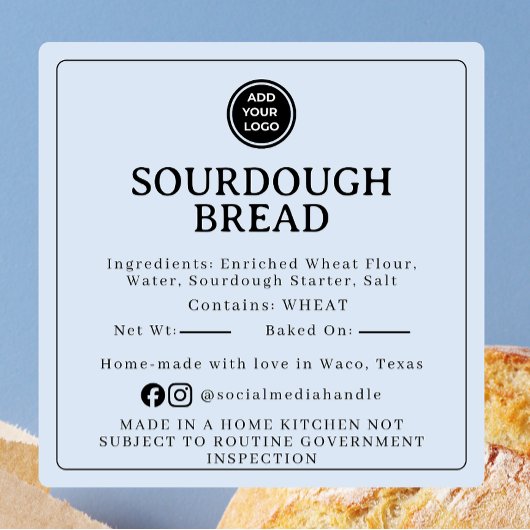 Powder Blue Sourdough Ingredient Cottage Sticker