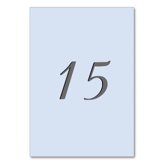 Powder Blue Tischnummer Cards (Vorderseite)