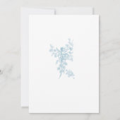 Powder Blue Toile de Jouy Bridal Shower Invitation Einladung (Rückseite)