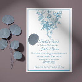 Powder Blue Toile de Jouy Bridal Shower Invitation Einladung