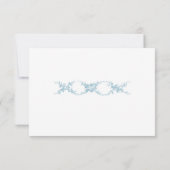 Powder Blue Toile de Jouy Cherub Wedding RSVP Card Karte (Rückseite)