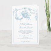 Powder Blue Toile de Jouy Paris Wedding Invitation Einladung (Vorderseite)