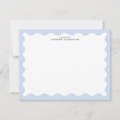 Powder Blue Wavy Frame Note Card Einladung (Vorderseite)