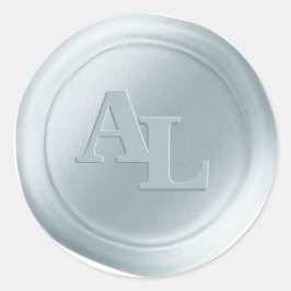 Powder Blue Wax Siegel Monogram Wedding Stickers