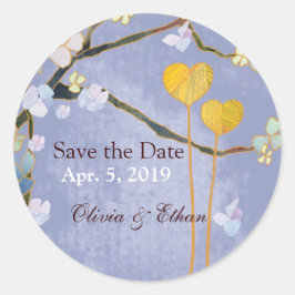Powder Blue Wedding Save the Date Runder Aufkleber