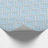 Powder Blue White XL Marokkanischer Quatrefolie #7 Geschenkpapier (Ecke)