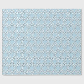 Powder Blue White XL Marokkanischer Quatrefolie #7 Geschenkpapier (Flach)