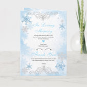 Powder Blue Winter Wonderland Quinceanera Programm (Rückseite)