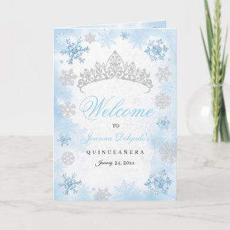 Powder Blue Winter Wonderland Quinceanera Programm