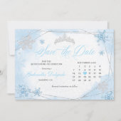 Powder Blue Winter Wonderland Save the Date Einladung (Vorderseite)