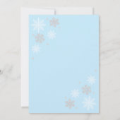 Powder Blue Winter Wonderland Snowflake Sweet 16 Einladung (Rückseite)