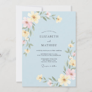 Powder Butter Bloom Hochzeit Einladung