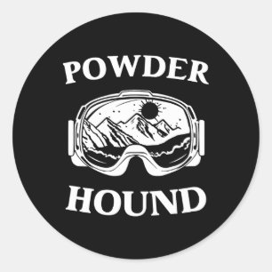 Powder Hound Snowboarden Wintersport Top Runder Aufkleber