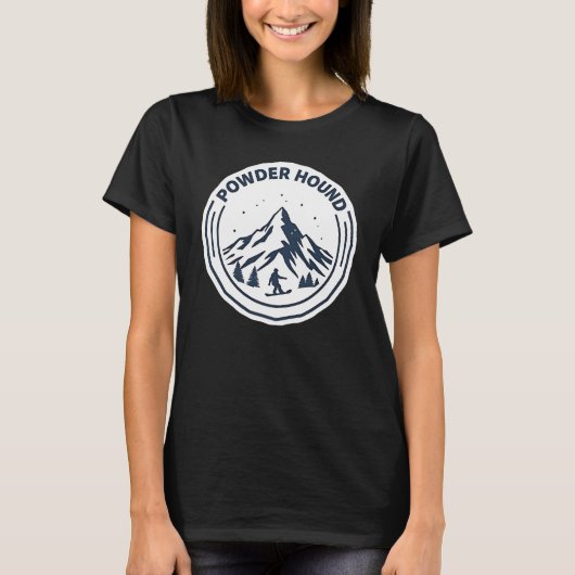 POWDER HOUND - Wintersport T-Shirt (Vorderseite)