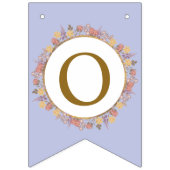 Powder Lavender Gold Floral Moderne Elegante Hochz Wimpelkette (Zweite Fahne)