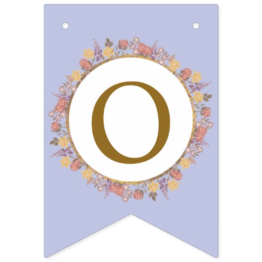 Powder Lavender Gold Floral Moderne Elegante Hochz Wimpelkette (Zweite Fahne)