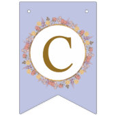 Powder Lavender Gold Floral Moderne Elegante Hochz Wimpelkette (Erste Fahne)