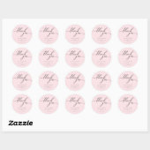Powder Pink Clean Simple Moderist vielen Dank Runder Aufkleber (Blatt)