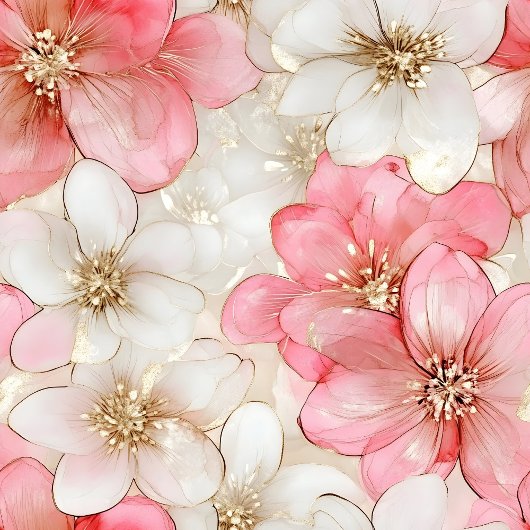 Powder Pink Flowers Elegant Monogram Blanket Fleecedecke