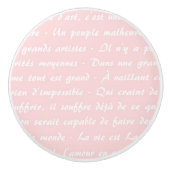 Powder Pink-Französisch-Script Keramikknauf (Vorderseite)