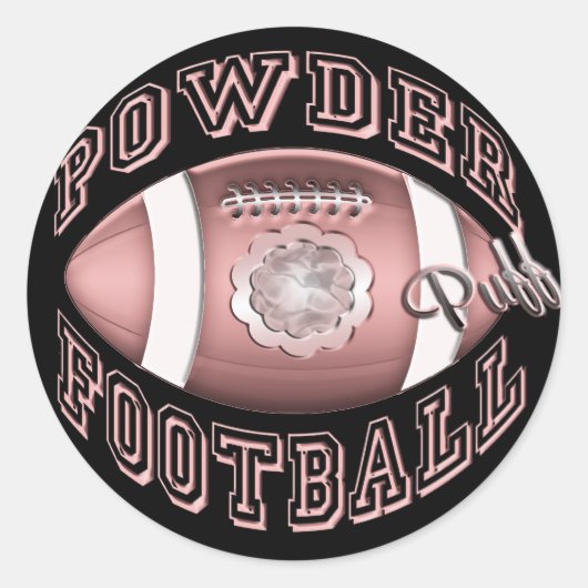 Powder Puff Football Runder Aufkleber (Vorderseite)