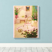 Powder Room Stretched Canvas Print Leinwanddruck (Insitu (Holzboden))