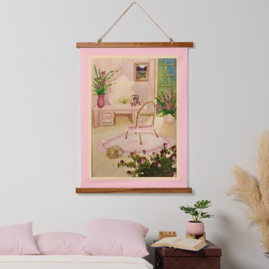 Powder Room Wandteppich Mit Holzrahmen (Schlafzimmer)