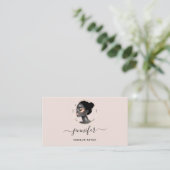 Powder Rose Gold Makeup Artist Logo Lashes QR CODE Visitenkarte (Stehend Vorderseite)