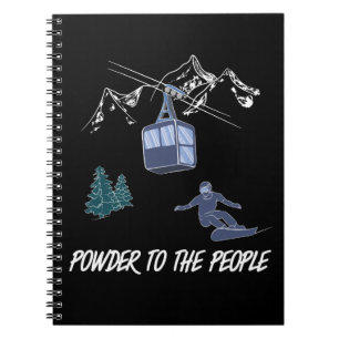 Powder zum People Snowboarder Ski Resort Notizblock