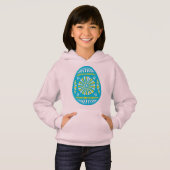 Powderblau dekorierte Osterei Hoodie (Vorne ganz)