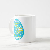 Powderblau dekorierte Osterei Kaffeetasse (Vorderseite Links)
