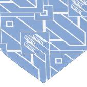 Powderblau-weiß Art-Deco-Muster 3 Großer Tischläufer (Ecke)