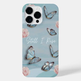 Powderblauer Schmetterling, Jahrtausendrosa iPhone 14 Pro Max Hülle