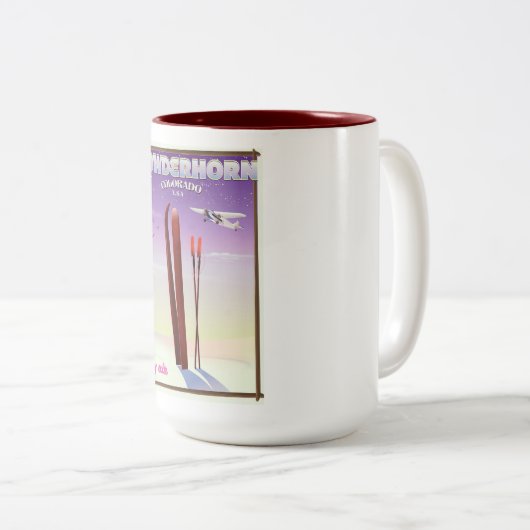 Powderhorn Colorado Reiseplakat Zweifarbige Tasse (VorderseiteRechts)