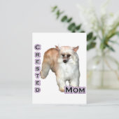 Powderpuff Crested Mama 4 Postkarte (Stehend Vorderseite)