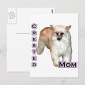 Powderpuff Crested Mama 4 Postkarte (Vorne/Hinten)