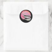 Powderpuff Pink Football Helmet Runder Aufkleber (Tasche)