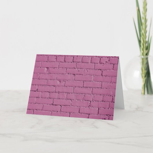 Powdery Pink Brick Wall Feiertagskarte (Vorderseite)