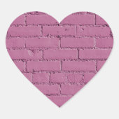 Powdery Pink Brick Wall Herz-Aufkleber (Vorderseite)