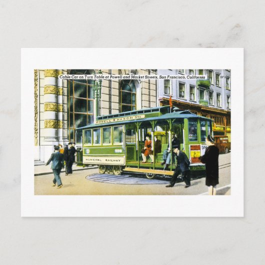 Powell and Market Street, San Francisco, CA Postkarte (Vorderseite)