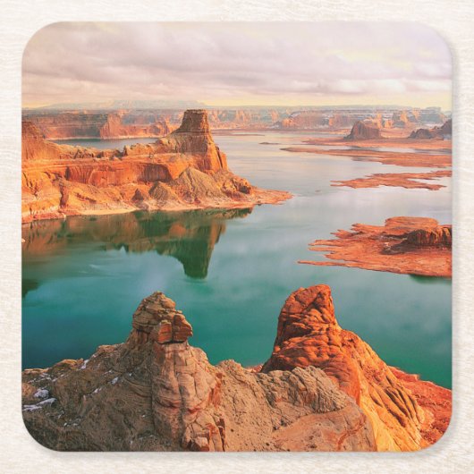 Powell Arizona-See Rechteckiger Pappuntersetzer (Vorderseite)