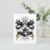 Powell Familienwappen Postkarte (Stehend Vorderseite)
