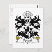 Powell Familienwappen Postkarte (Vorne/Hinten)