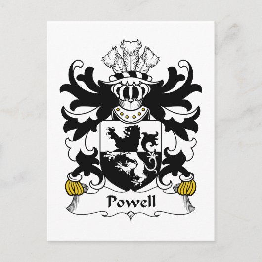 Powell Familienwappen Postkarte (Vorderseite)