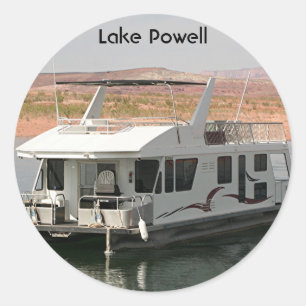 Powell-See: Houseboat, Arizona, USA 5 Runder Aufkleber